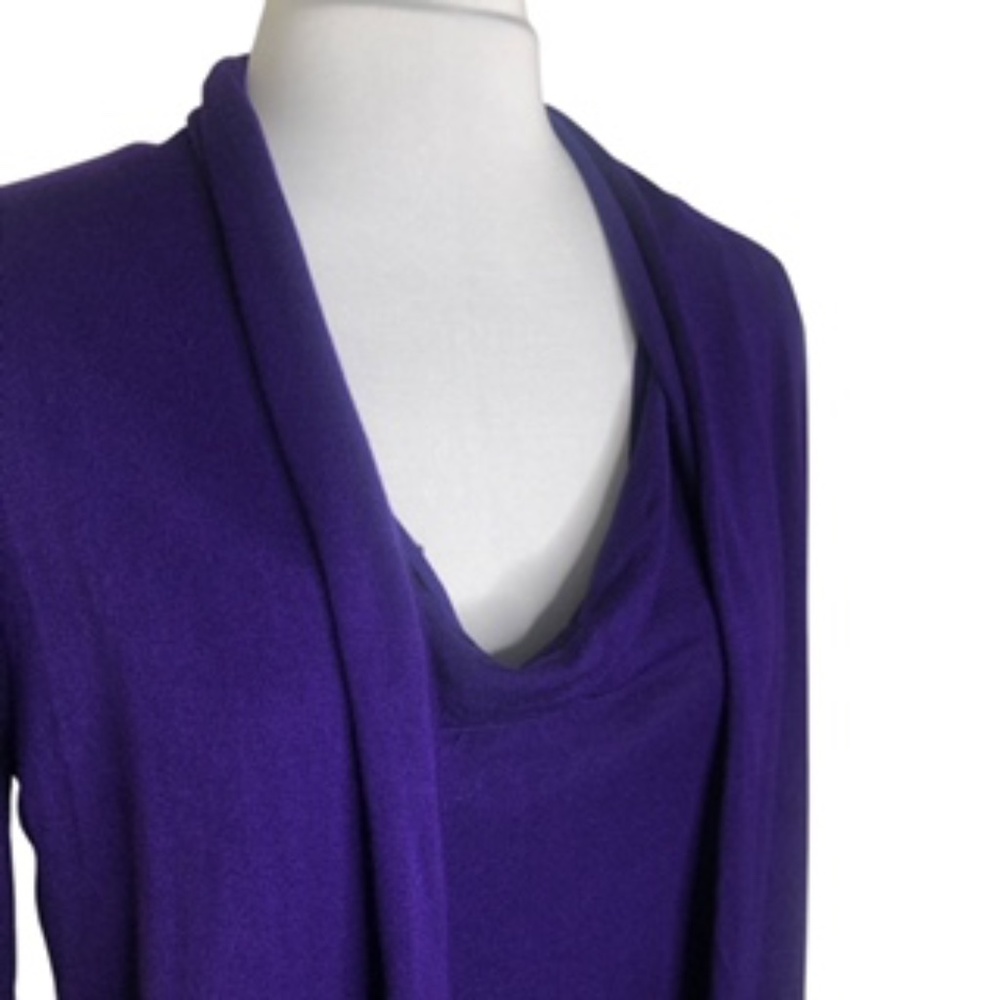 NWT Motive Purple Faux Tank Purple Long Sleeve Cardigan Tunic Size XL - Picture 2 of 8